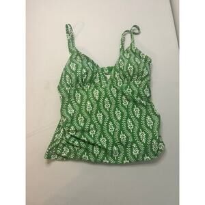 CeCe Tankini Top Small NWT Green Leaf Print Underwire Swim Adjustable Straps